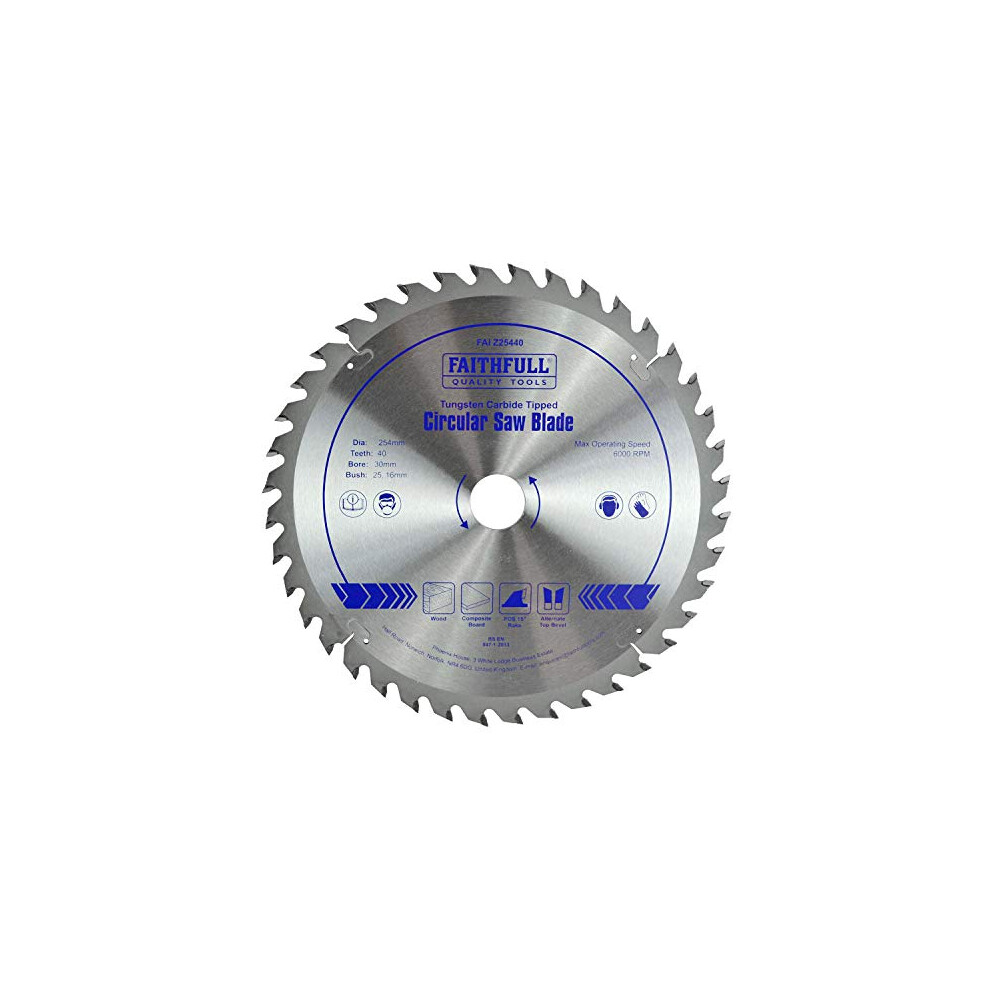 FAIZ25440 TCT Circular Saw Blade 254 mm x 30 mm Bore x 40 Teeth