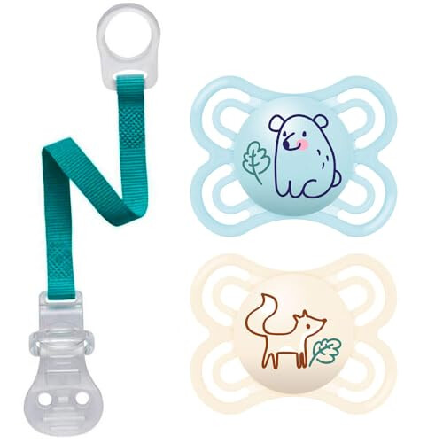 MAM Perfect Day & Night Dummies 0-6 incl.2 Steril.Boxes + BabyFehn Pacifier Holder