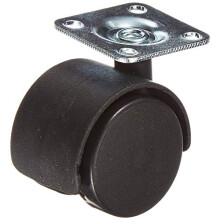 Merriway BH01564 (4 Pcs) Twin Plate Fix Nylon Wheel Castors Casters, 40mm (1.1/2 inch), Load Bearing 25Kg - Pack of 4 Pieces
