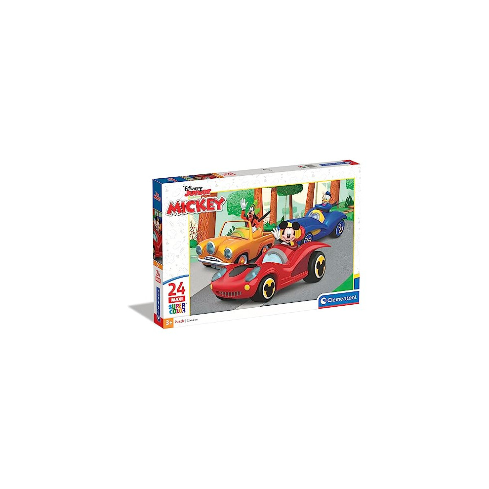 24229 Mickey Disney maxi puzzle 24pcs Supercolor Mickey-24 Pieces-Jigsaw Kids Age 3, Multicolor, Medium