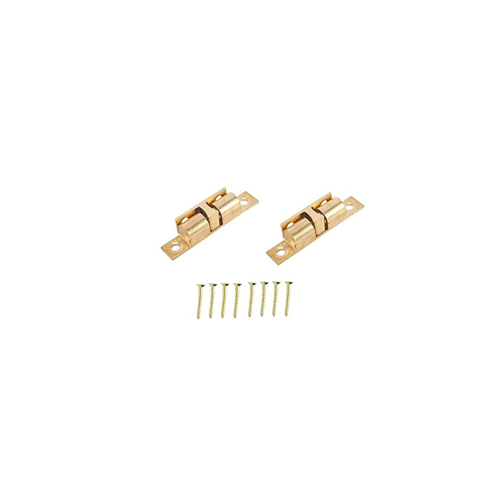 Bh01250 (2 Pcs) Adjustable Double Ball Roller Cupboard Cabinet Door Tension Catch, Solid Brass 70Mm (2.3/4 Inch) - Pack Of 2 Pieces 5013249345066