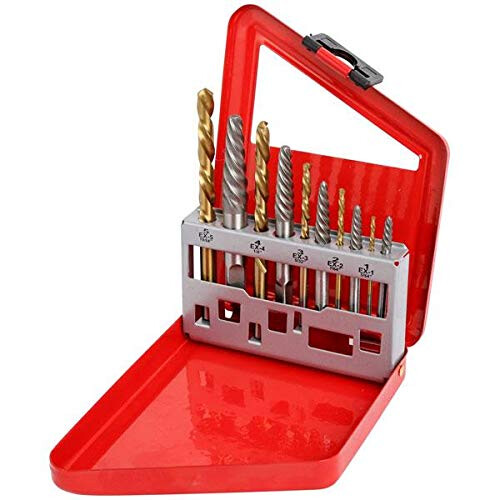 Neilsen 10PC EASY OUT SCREW EXTRACTOR SET WITH LEFT HAND DRILL BITS BROKEN BOLTS