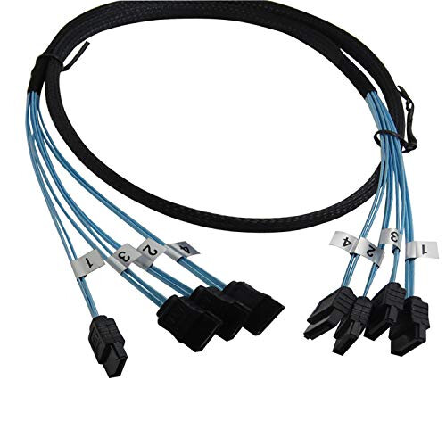 High Speed 6Gbps 4pcs/set Sata Cable Sas Cable for Server 1M (H0101) (1M) 1