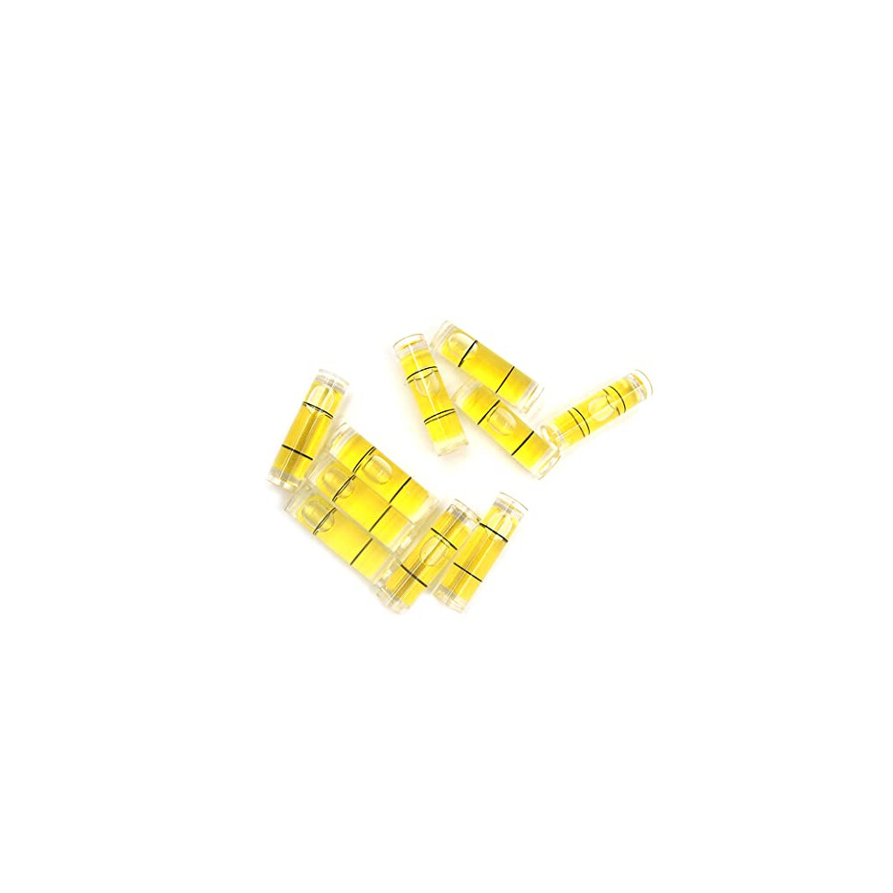 10 Pics Plastic Cylindrical Small Bubble Level Vials Photo Picture Hanging Level Tool 9.5 * 34Mm 734678051445