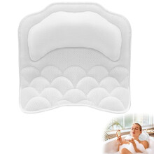 Bath Pillow, Bath Pillows for Head and Neck Support, Relaxing Spa Bath Headrest Pillow, Bath Pillow Waterproof with 3D Air Mesh and 8 Non-Slip Suction
