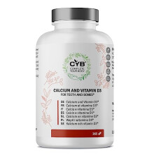 CYB | 800mg Calcium Tablets + Vitamin D3 Tablets | High Dosage - 6 Month Supply | Daily Supplement with Calcium and Vitamin D Tablets - Vegetarian