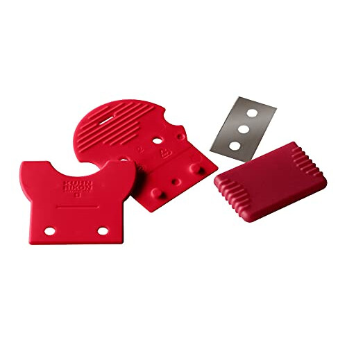 Swiss Hob Scraper with Protective Cover, Red 2