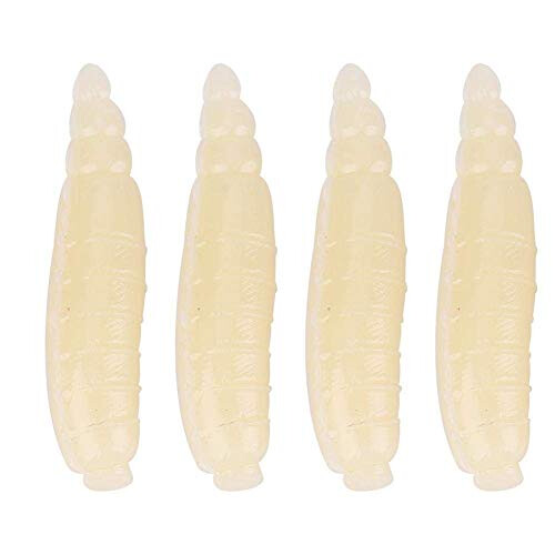 Soft Artificial Fishing Lures, 200pcs 17mm Bionic Maggot Grub Soft Lure Life-like Worms Fishing Baits Accessory artificial fishing baits maggot lure