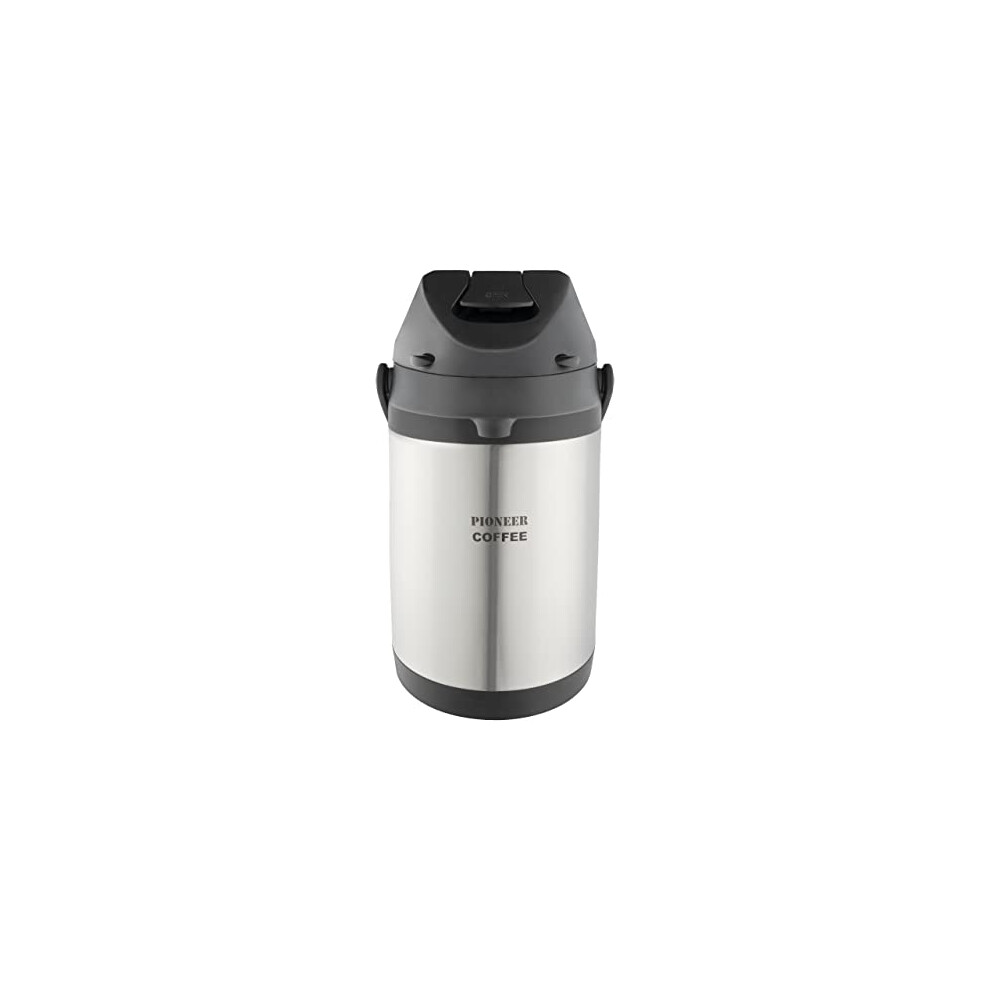 Flasks Stainless Steel Lever Airpot Coffee Dispenser Conference Event Flask, 3 litres, Silver