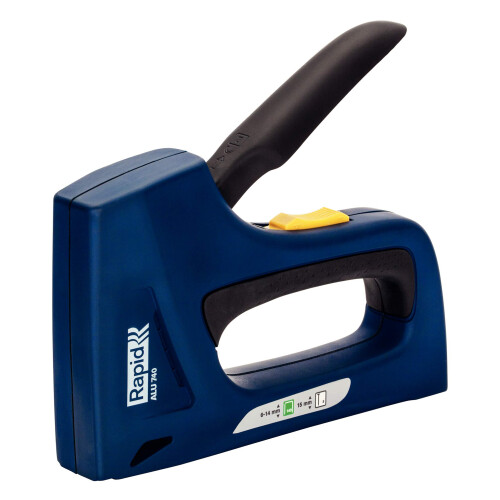Rapid Heavy Duty Dual Staple Gun ALU740 for No. 140 Staples and No. 8 Brads, Manual Staple Gun with 2-Step Force Adjuster, Soft Grip, and All-Steel Interior