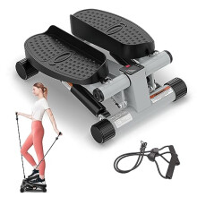 Mini Stepper Exercise Machine, Steppers with Resistance Bands, Step Machine Exerciser for Home, Up-Down Stepper with LCD Monitor, Space Saving,