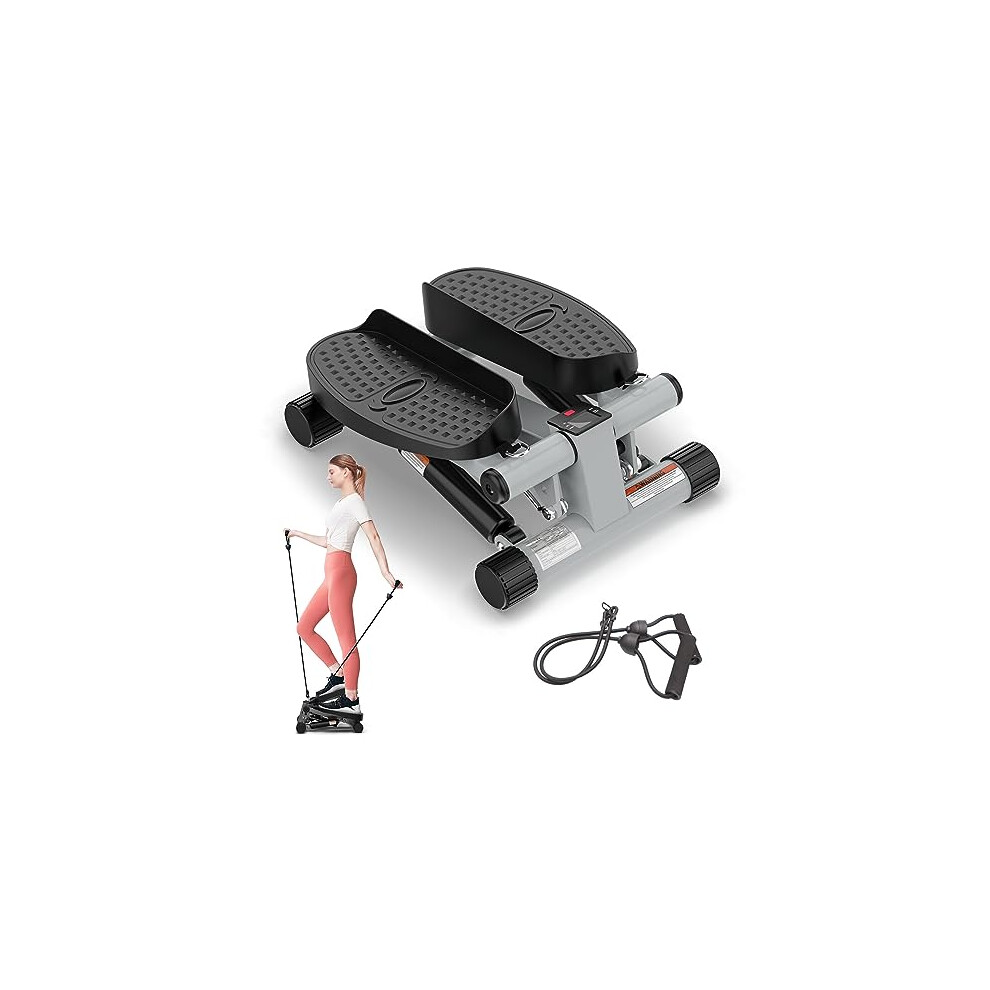 Niceday Mini Stepper Exercise Machine, Steppers With Resistance Bands, Step Machine Exerciser For Home, Up-Down Stepper With Lcd Monitor, Space Saving,