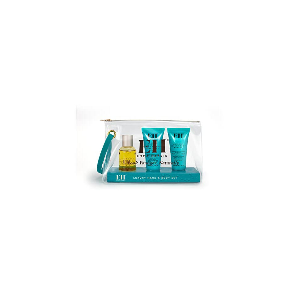 3pcs Luxury Hand and Body Set, Pack Includes: 50ml Moringa Luxury Bath & Shower Oil, 50ml Moringa Luxury Body Butter & 50ml Moringa Luxury Hand & Nail