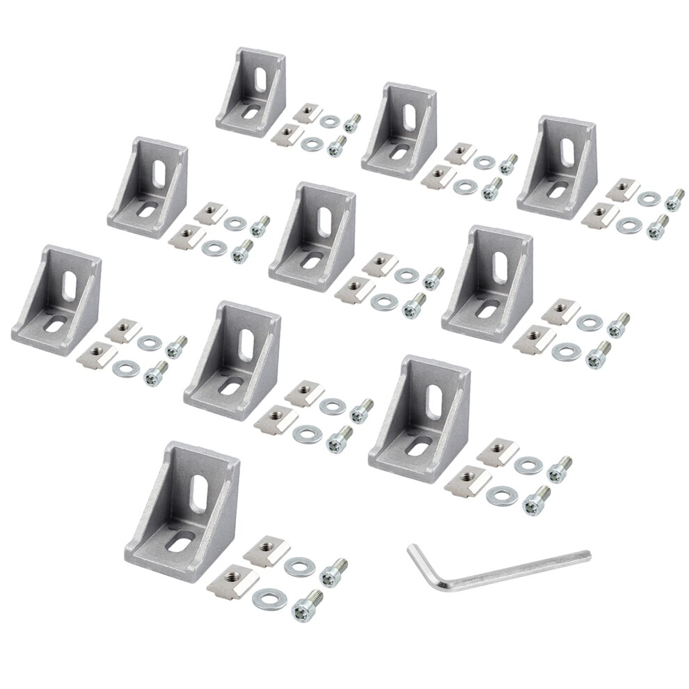10Pcs 3030 Corner Bracket L Shape Right Angle Bracket Joint Brace Fastener Home Hardware Aluminum 90 Angle Bracket With Screws 35X35x28mm 659438789898