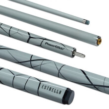 Powerglide  Estrella Snooker Cue 2 Piece 57" Fibreglass Composite 10mm Tip - Gray