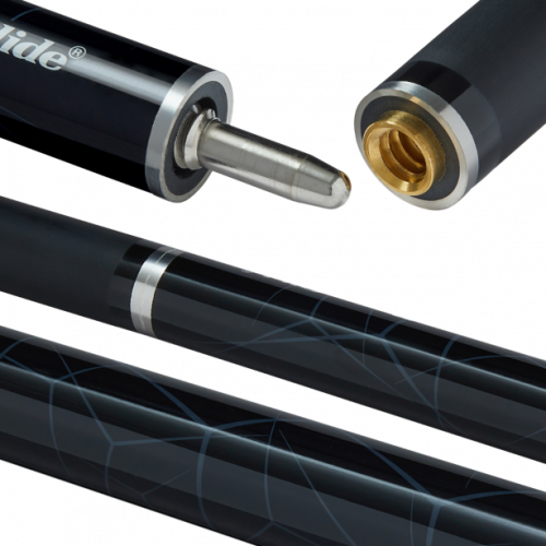 Powerglide Noir Snooker Cue Σύνθετο υαλοβάμβακα 2 τεμαχίων 57" 10mm Tip Καουτσούκ προφυλακτήρα 1