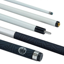 (White) Powerglide  Quanta Pool Cue Carbon Fibre Composite 2 Piece 57" 10mm Tip Rubber Bumper - Blue