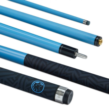 (Blue) Powerglide  Quanta Pool Cue Carbon Fibre Composite 2 Piece 57" 10mm Tip Rubber Bumper - Blue