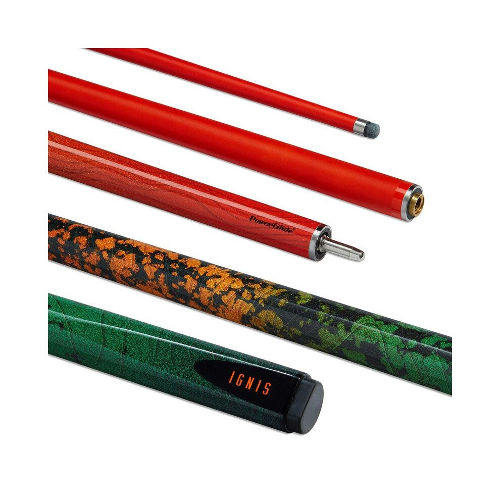 Photos - Snooker & Pool Cue  PowerglideÂ Ignis Snooker Cue 2 Piece 57" Carbon Composite 10mm Tip(Orange)