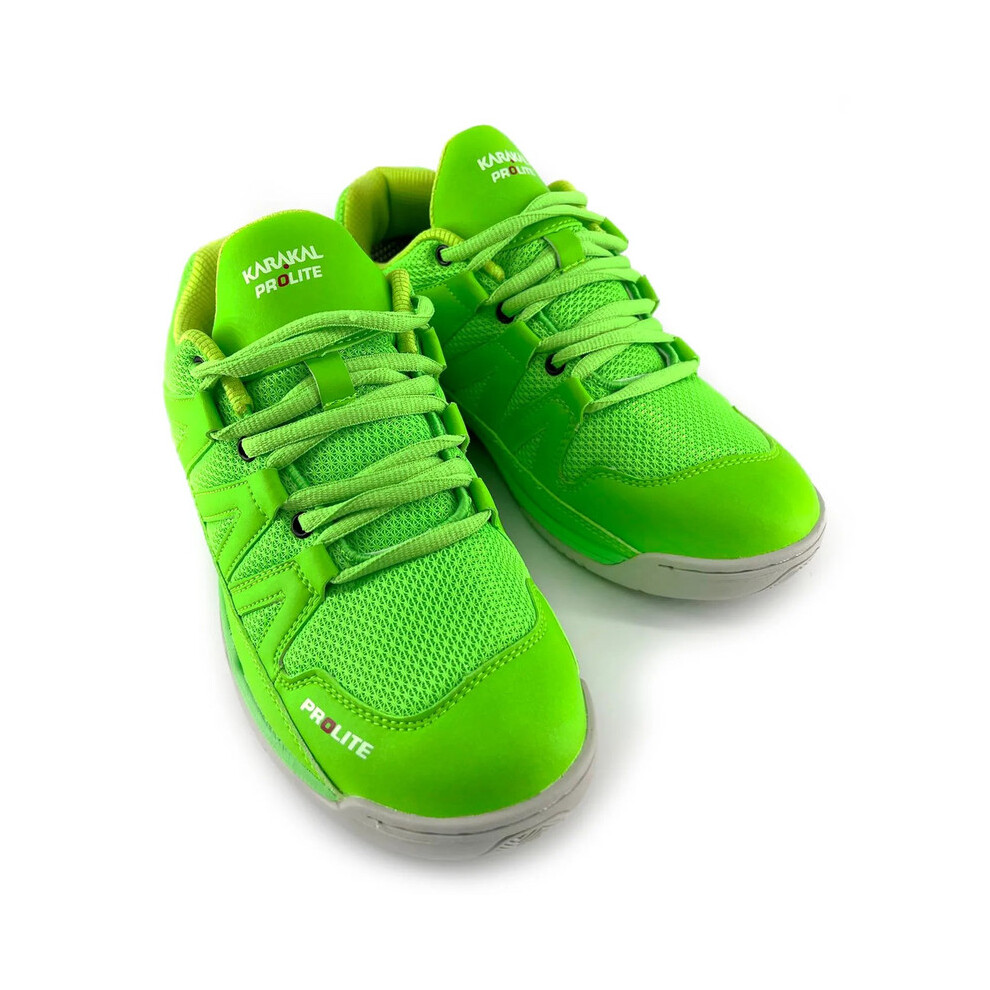 (41) Karakal Prolite Men's Squash Shoes Lightweight Breathable Mesh Upper Green Sneakers