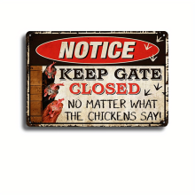 (No.2-20x30CM, only one) Chicken Coop Decor Metal Tin Sign 8x12inch, Chicken Signs Vintage Plaque Decor, Wall Decor