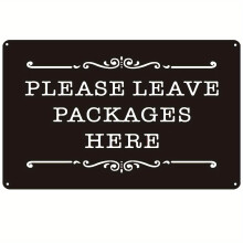(No.4-20x30CM, only one) Please Leave Packages Here Metal Sign, Package Delivery Decor, Indoor & Outdoor Use For Front Door, Business?8x12in