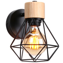 Retro Wall Light Modern Wall Lamp Indoor Wall Light Metal Wall Sconce, Dia15CM Angle Adjustable Black for Bar Bedroom Office E27 Bulb