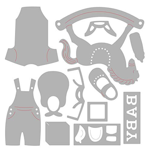 Kit de dies thinlits - SIZZIX - Novo Bebé - 12 pcs - Misturado - Adulto 1