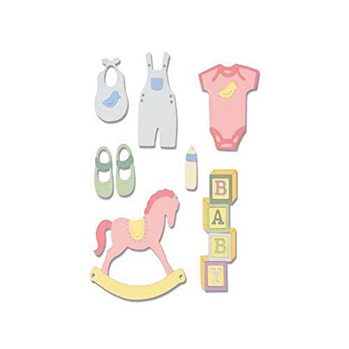 Kit de dies thinlits - SIZZIX - Novo Bebé - 12 pcs - Misturado - Adulto