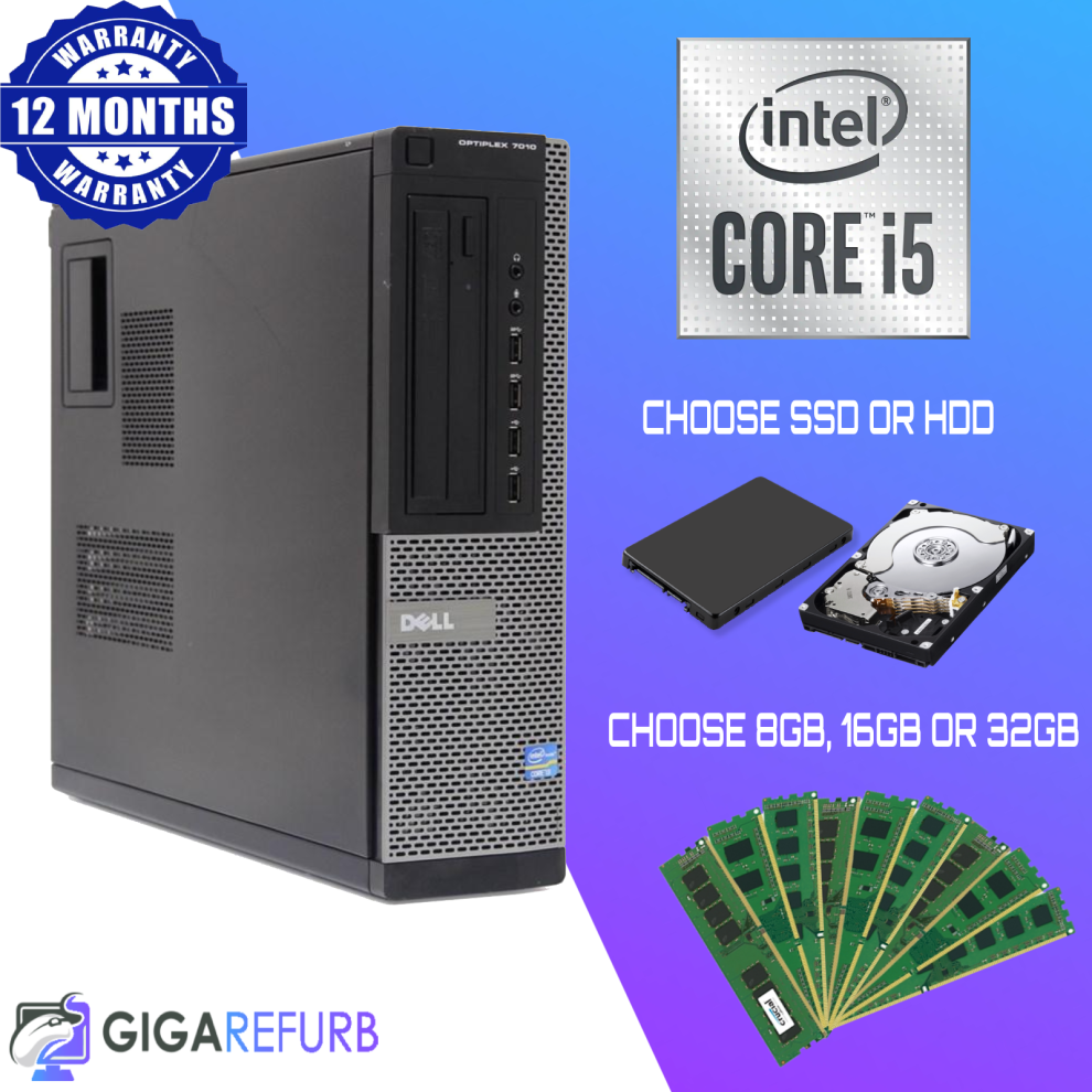 (16Gb, 500Gb Hdd) Fast Quad Core I5 Desktop Sff 32Gb Ram Hdd And Ssd Windows 10 Pc Computer 5056451756916