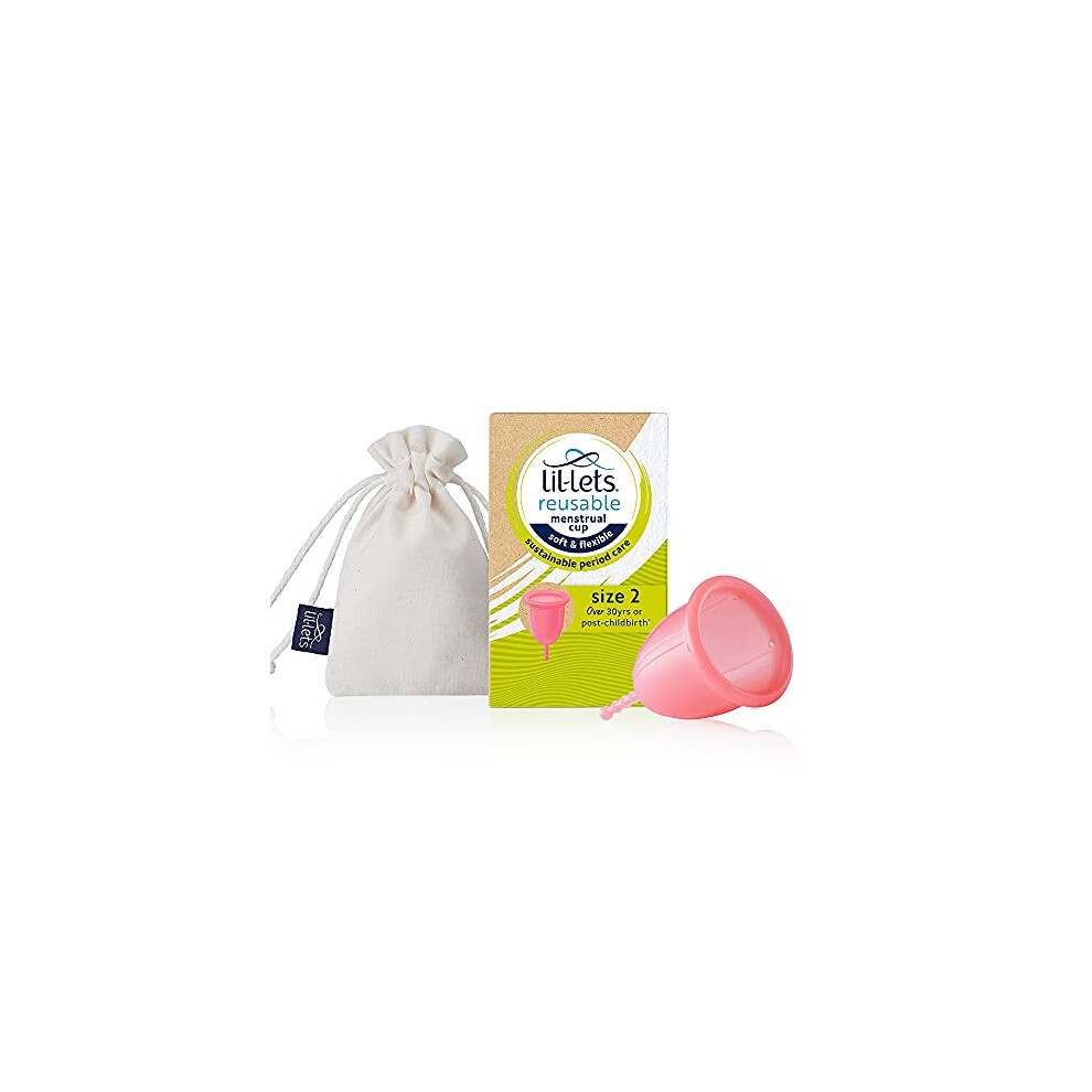 Reusable Menstrual Cup. Size 2. for Those Over 30yrs or Post Birth. Soft & Flexible, Ideal for Beginners. Made from Medical Grade Silicone. Certified