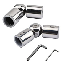 Hinged Elbow Connector, 2Pcs Stainless Steel Curtain Rod Elbow Connectors Curtain Pole Joint Connector Window Curtain Rod Corner From 90 Degrees to