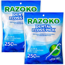 Dental Floss Picks High Pull Toothpicks Sticks,Professional Clean Floss Picks,Unflavored Disposable Flossers Refill Pack (500 Count (Pack of 2))
