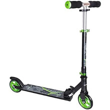 Scooter - MUUWMI - Zwart/Groen Aluminium - 125 mm - 2 Wielen - Voor Kinderen Vanaf 3 Jaar