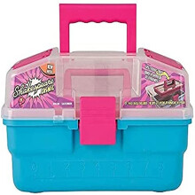 Cosmic Children's Fishing Tackle Box - Kids Storage Play Box with Spill Proof Tray and 27 Piece Tackle including Floats, Hooks, Bait