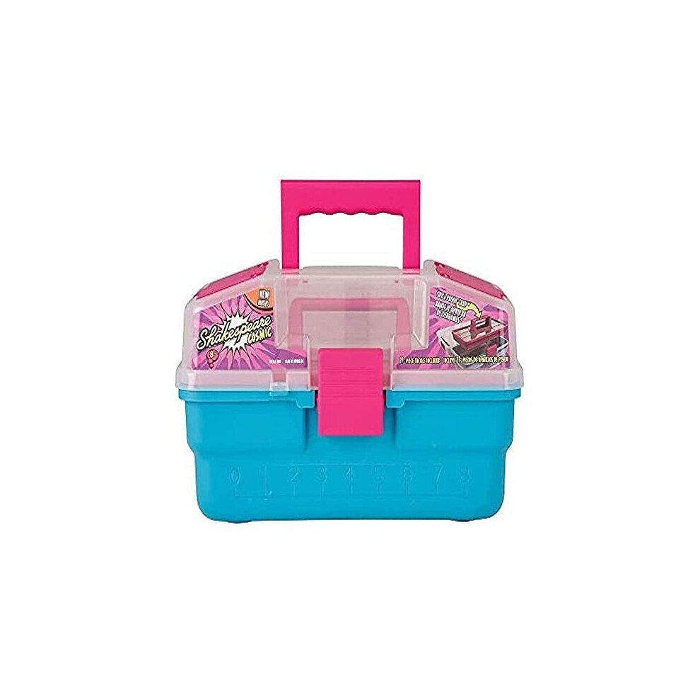 Cosmic Children's Fishing Tackle Box - Kids Storage Play Box with Spill Proof Tray and 27 Piece Tackle including Floats, Hooks, Bait