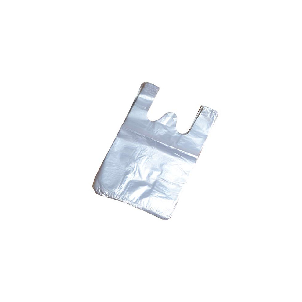 100Pcs 22x32cm/8.7x12.6inch Transparent Thickened Plastic Vest Bags Vest Style Carrier Bags Food Shopping Takeaway Pouches Merchandise Grocery Bags