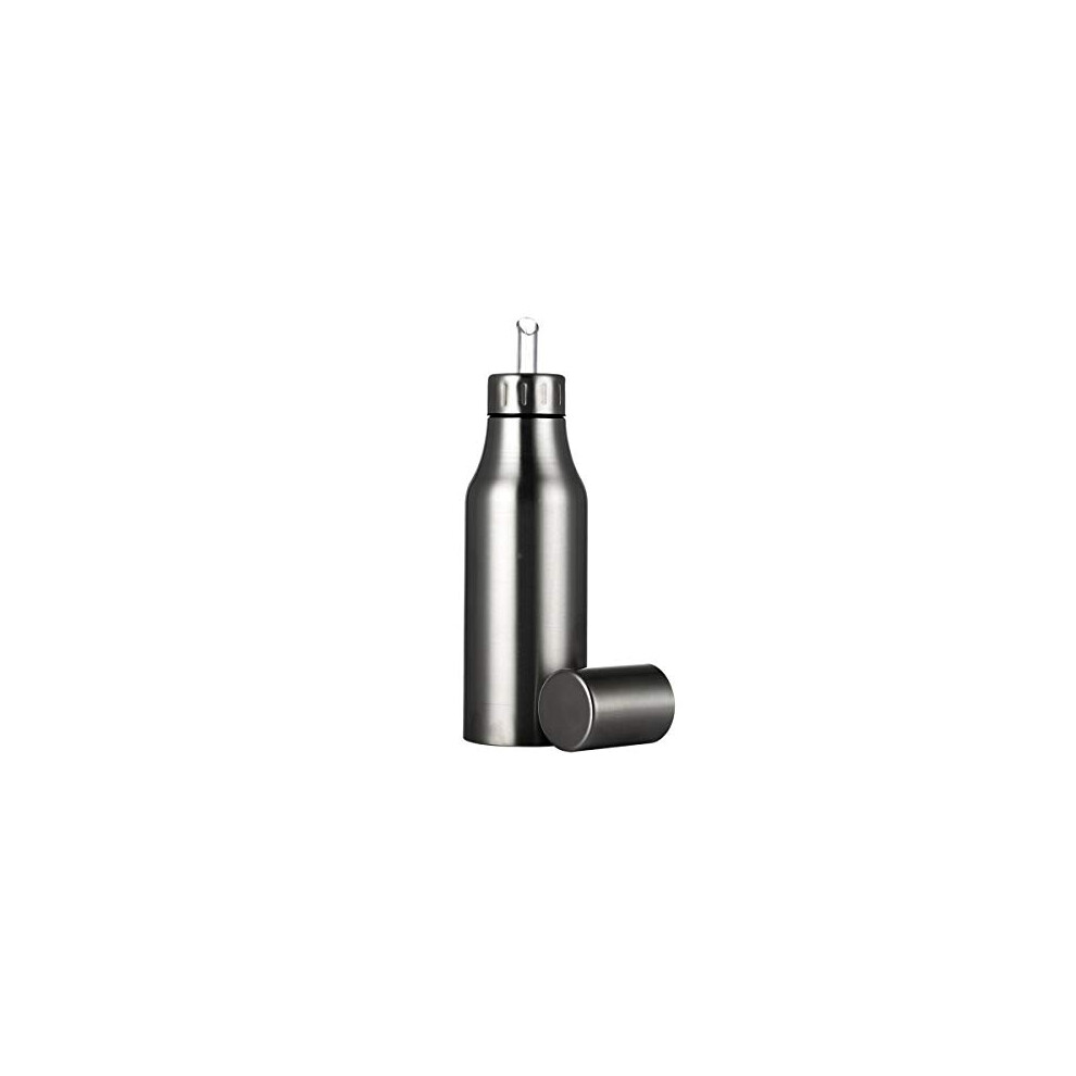 Oil Bottle Oil Pot Olive Oil/Vinegar/Sauce Cruets Oil Dispenser Dust Proof Leak-Proof Stainless Steel Kitchen Tool- 500ml