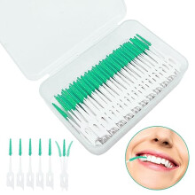 280 Pieces Interdental Brush,Dual-Use Dental Floss Sticks,Soft Gum Gap Brush,Green Tooth Floss Picks,Cleaning Brush Elastic Massage Between Teeth for