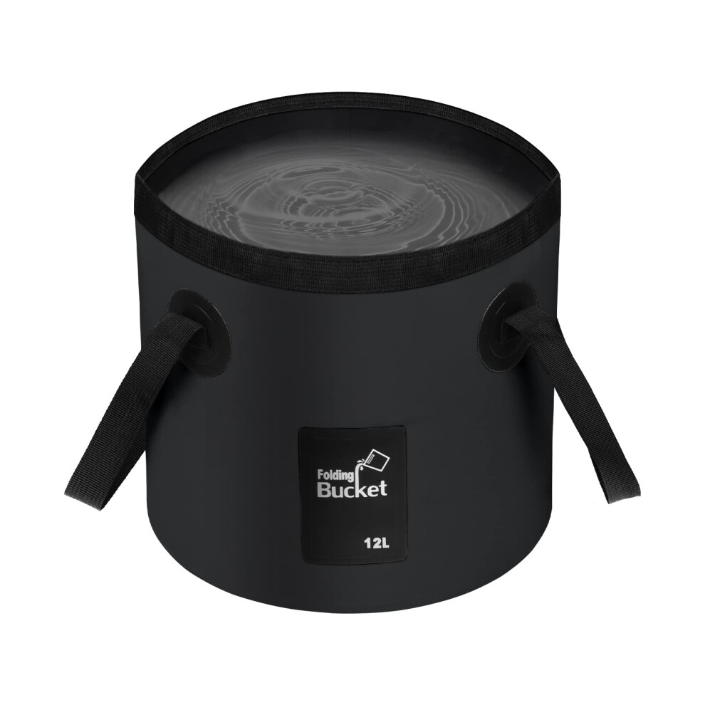 Folding Bucket - Foldable Camping Storage Container Collapsible Bucket 12L Portable Lightweight Pail For Camping Traveling Hiking Fishing Boating And 190835574965