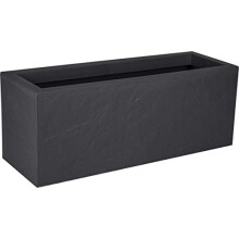 Balconnière - EDA - Volcania Up - 25 L - Innen/Außen - Stein-Dekor - 59 x 19,5 x H. 22,8 cm - Anthrazitgrau