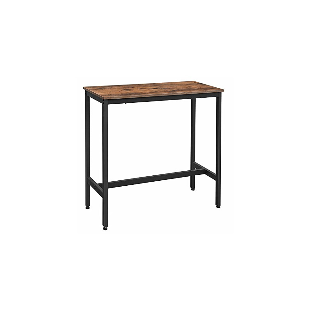 Bar Table, Kitchen Table, Pub Dining High Table, Sturdy Steel Frame, 40 x 100 x 90 cm, Easy Assembly, Industrial Design, Rustic Brown and Black LBT10X