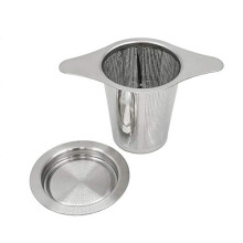 Tea Infuser 304 Stainless Steel Extra Fine Strainer Steeper with Lid and Two Handles for Loose Leaf Grain Tea Cups, Mugs, and Pots