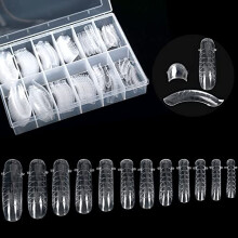 KADS 120PCS Clear Full Cover Dual Nail System Form UV Gel Acryl Nail Art Mold Kunstnageltips met schaal voor verlenging (MODEL 4)