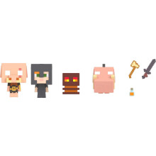 Toys | Mob Head Mini Set with 4 Figures and Accessories | Nether Fire Battle Set | Collectible Gifts for Kids, HKR59