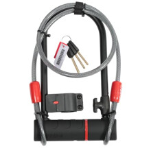 U-vormige fietsslot - ZEFAL - K-Traz U17 - Zeer hoge weerstand staal - 120 cm kabel - Optimale veiligheid