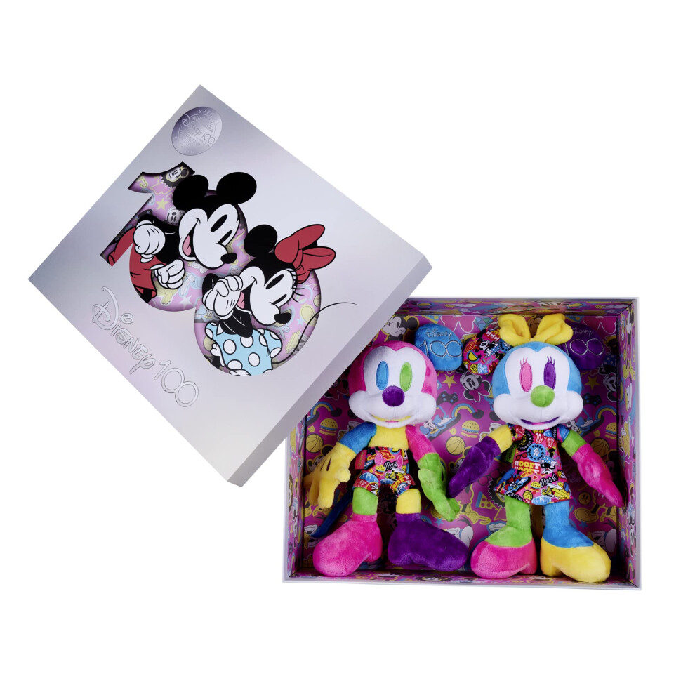 Disney 100 years, Mickey and Minnie Mouse, Amazon Exclusive Set 3, Limited Edition, 33cm plush figures, Collectible Item, Special Edition, gift box,