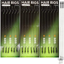 Carp Fishing Hair Rigs,18/36pcs Boilies Carp Fishing Tackle with Carp Hooks Anti-Tangle Swivel Braided Thread Line Terminal Tackle Set 12lb-24lb Size