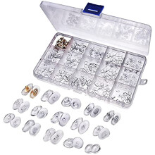 150 Pairs Eyeglass Repair Kit Clear Transparent Eye Glasses Nose Support Pads for Eyeglass Sunglass - 15 Different Shapes