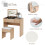 Homcom HOMCOM Dressing Table Set Cushioned Stool Flip-up Mirror Drawer Chipboard Wood 6